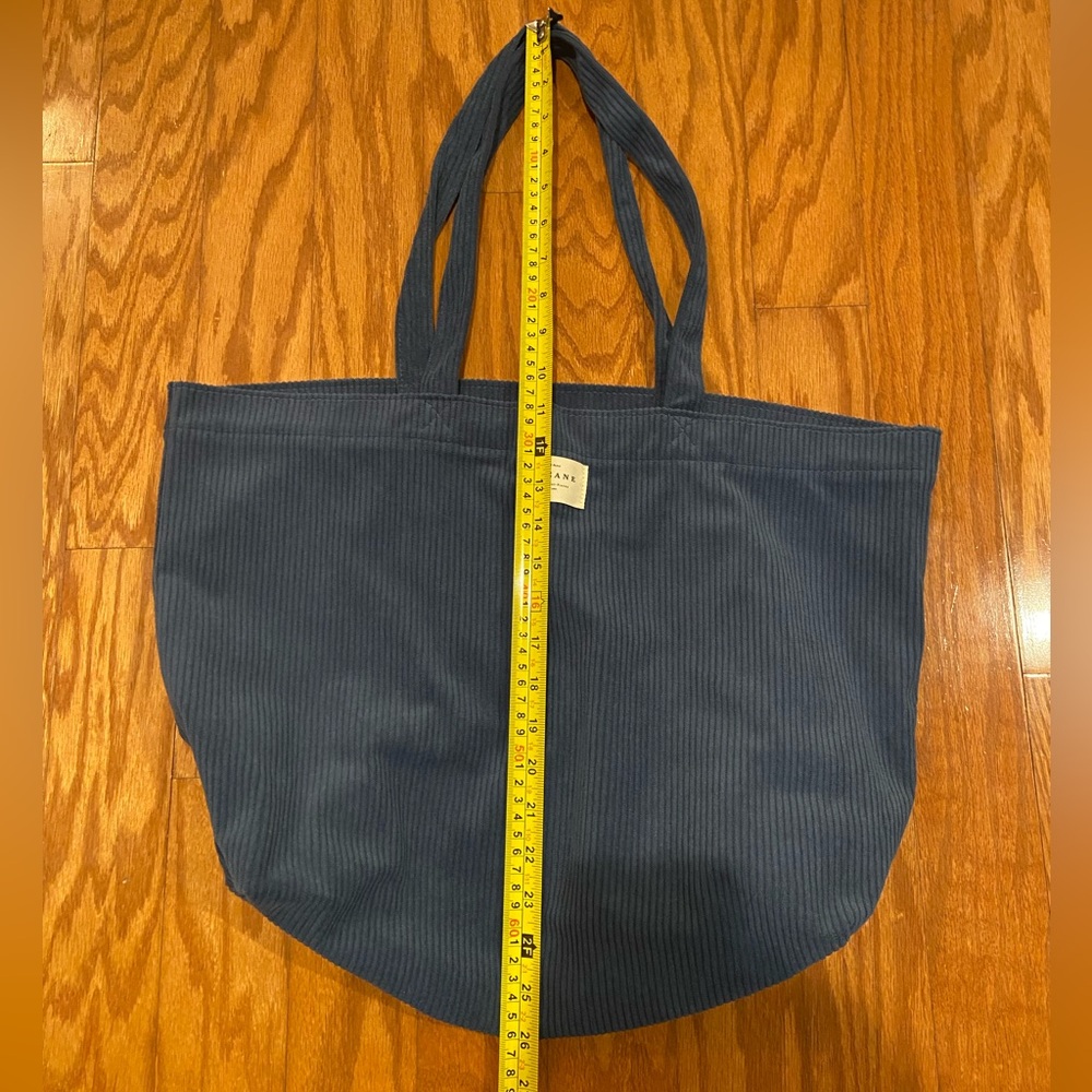 Sezane Velvet Tote Bag in Saffron Blue - Picture 7 of 9